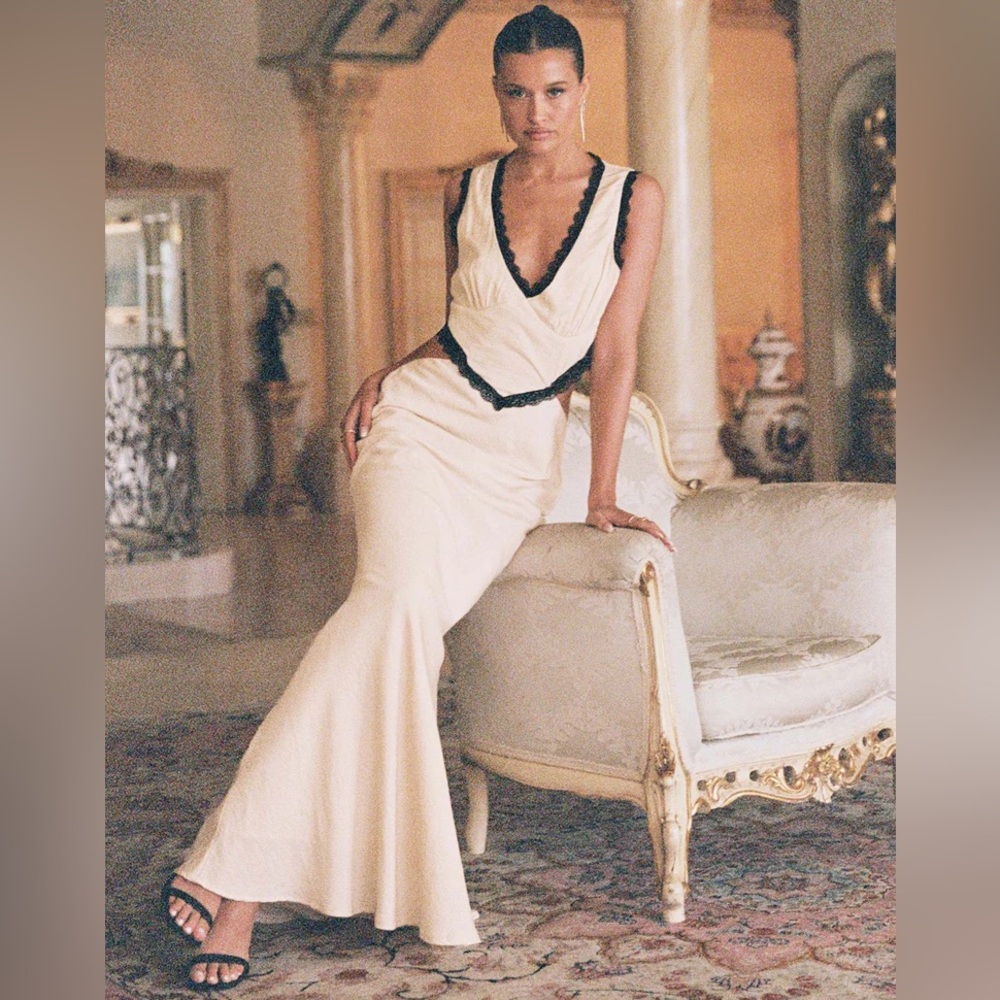 Princess Polly lace trim maxi dress